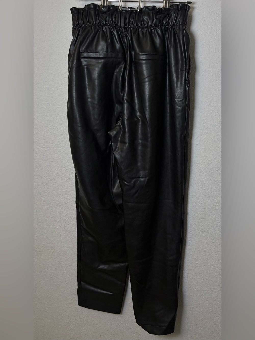 Abercrombie & Fitch Black Faux Leather Joggers - Picture 6 of 7